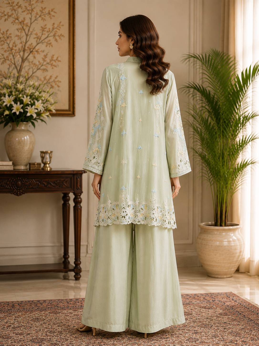 Sage Grace Embroidered Co-Ord Set