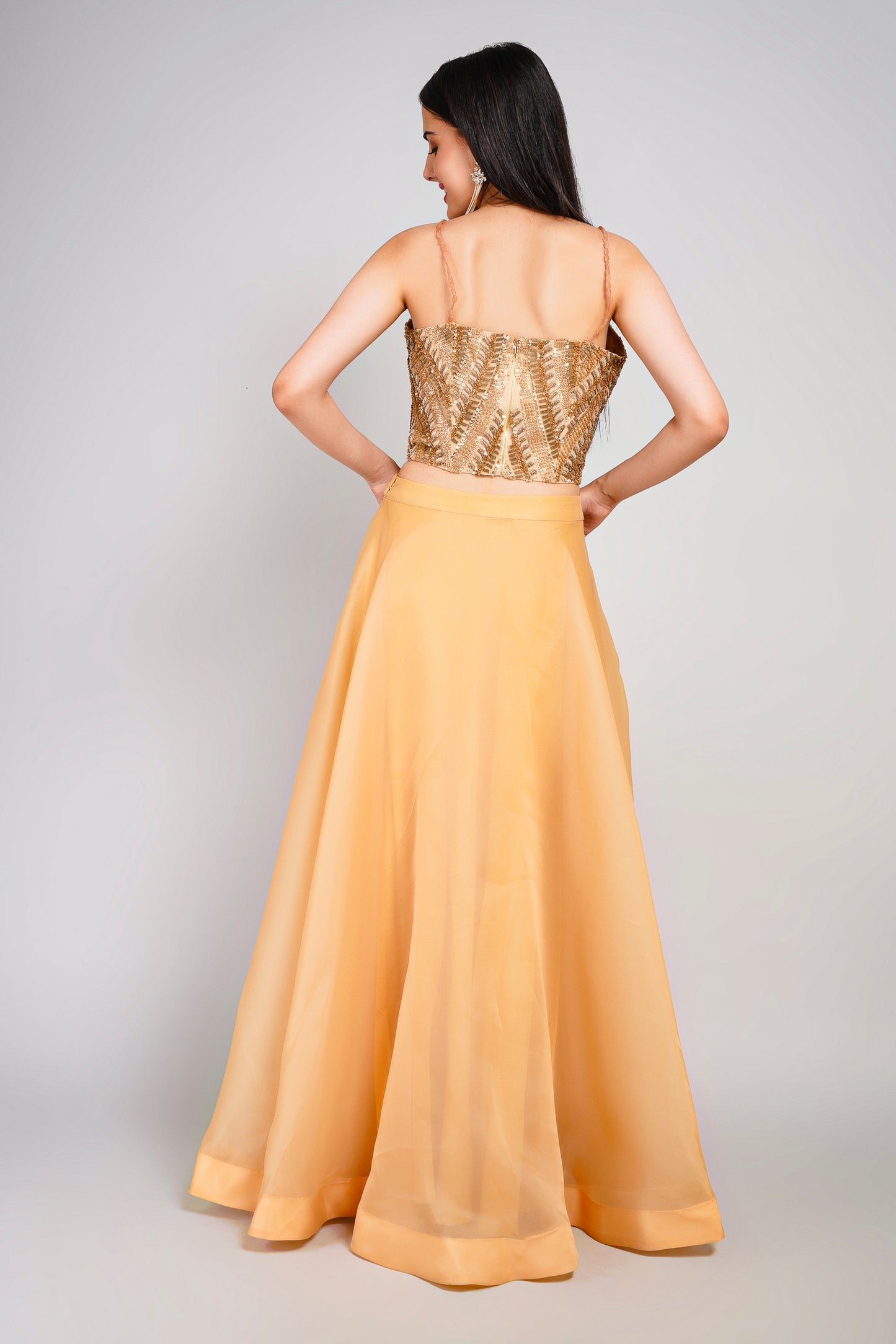 Midnight Luxe Lehenga Skirt Corset Blouse Set