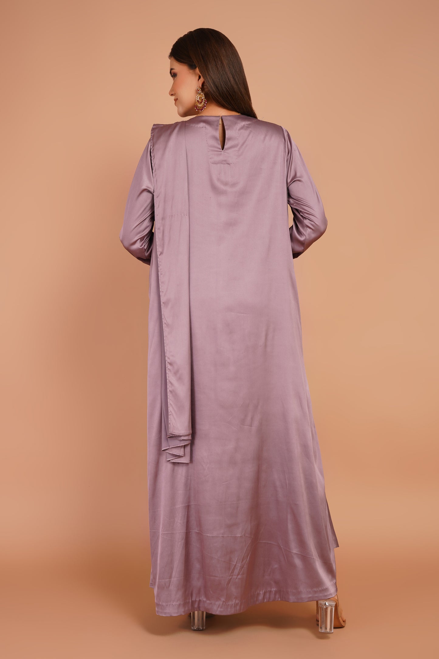 Embroidered Pre-Draped Dress