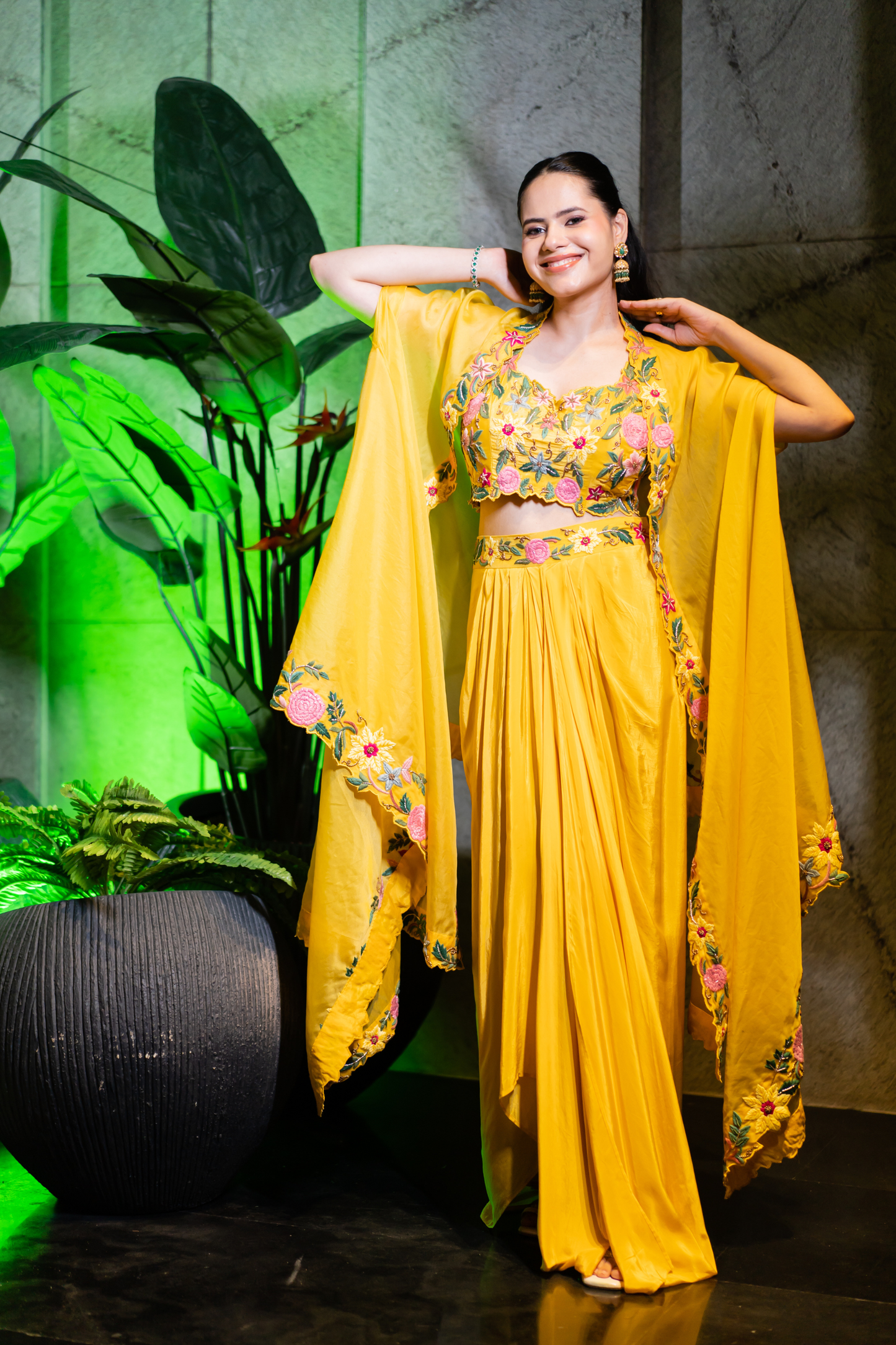 Long Cape Phool 3 Piece Set