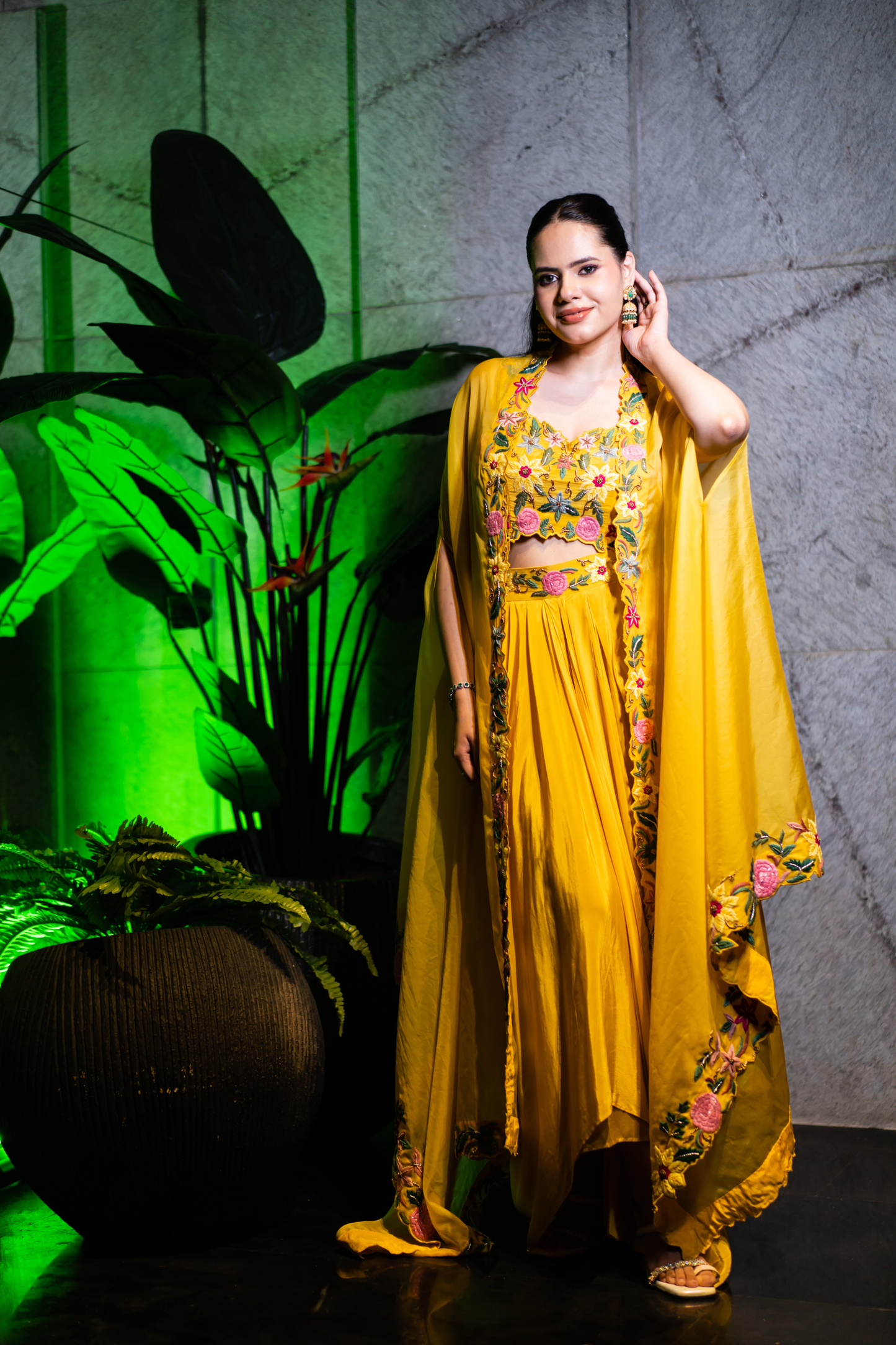 Long Cape Phool 3 Piece Set