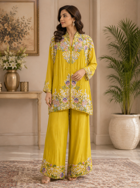 Sunshine Bloom Embroidered Co-Ord Set