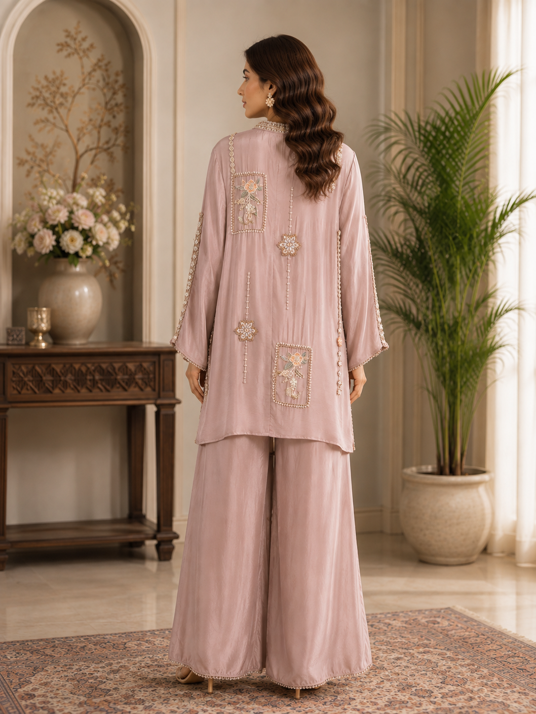 Blush Elegance Embellished Co-Ord Set