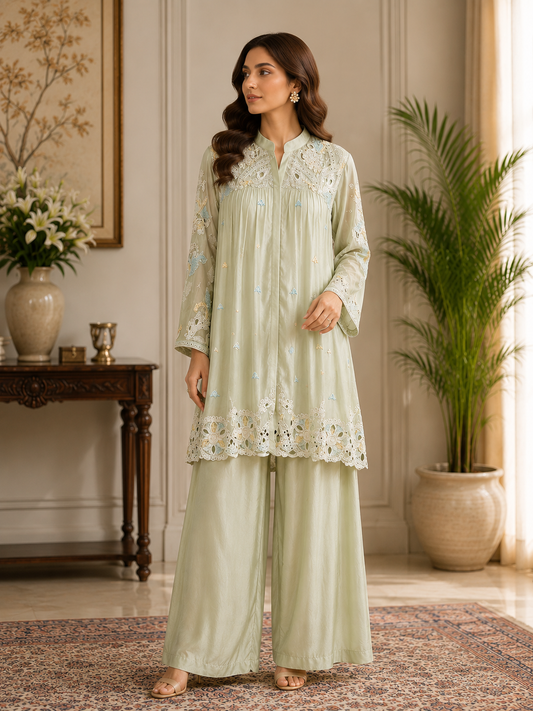 Sage Grace Embroidered Co-Ord Set