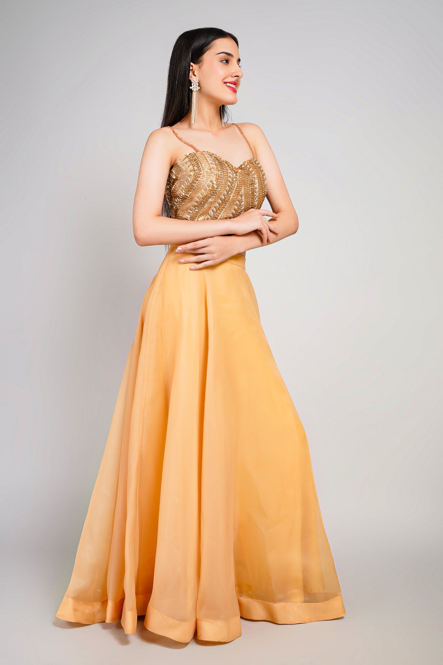 Midnight Luxe Lehenga Skirt Corset Blouse Set
