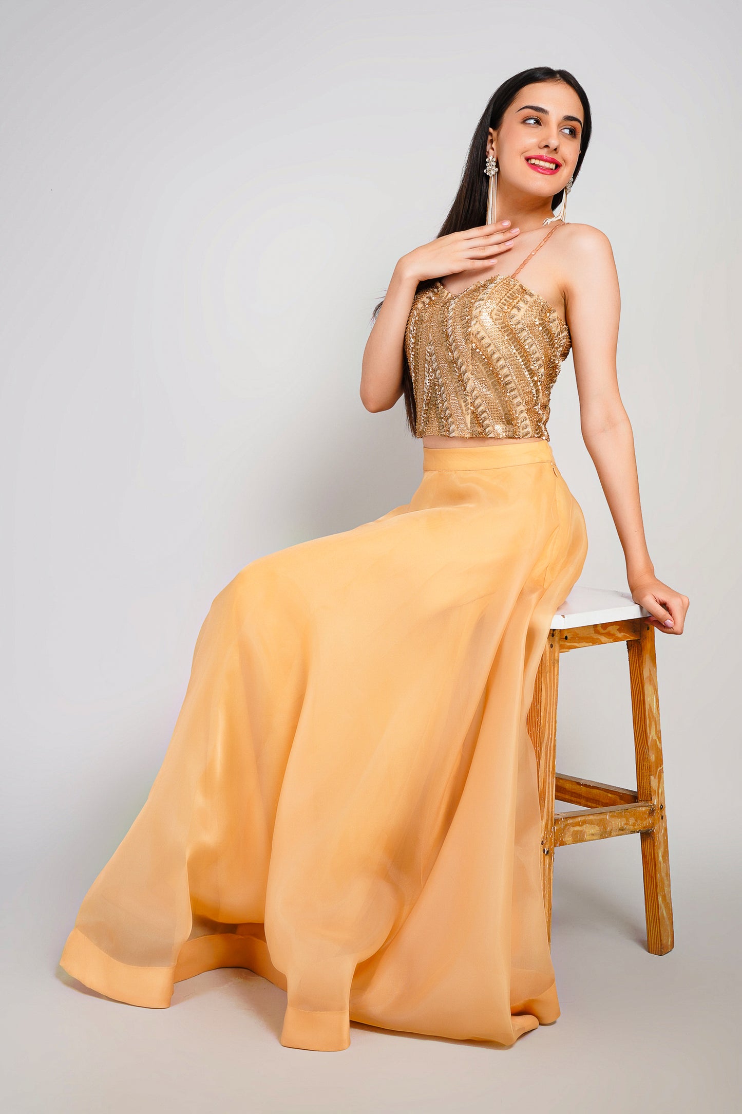 Midnight Luxe Lehenga Skirt Corset Blouse Set
