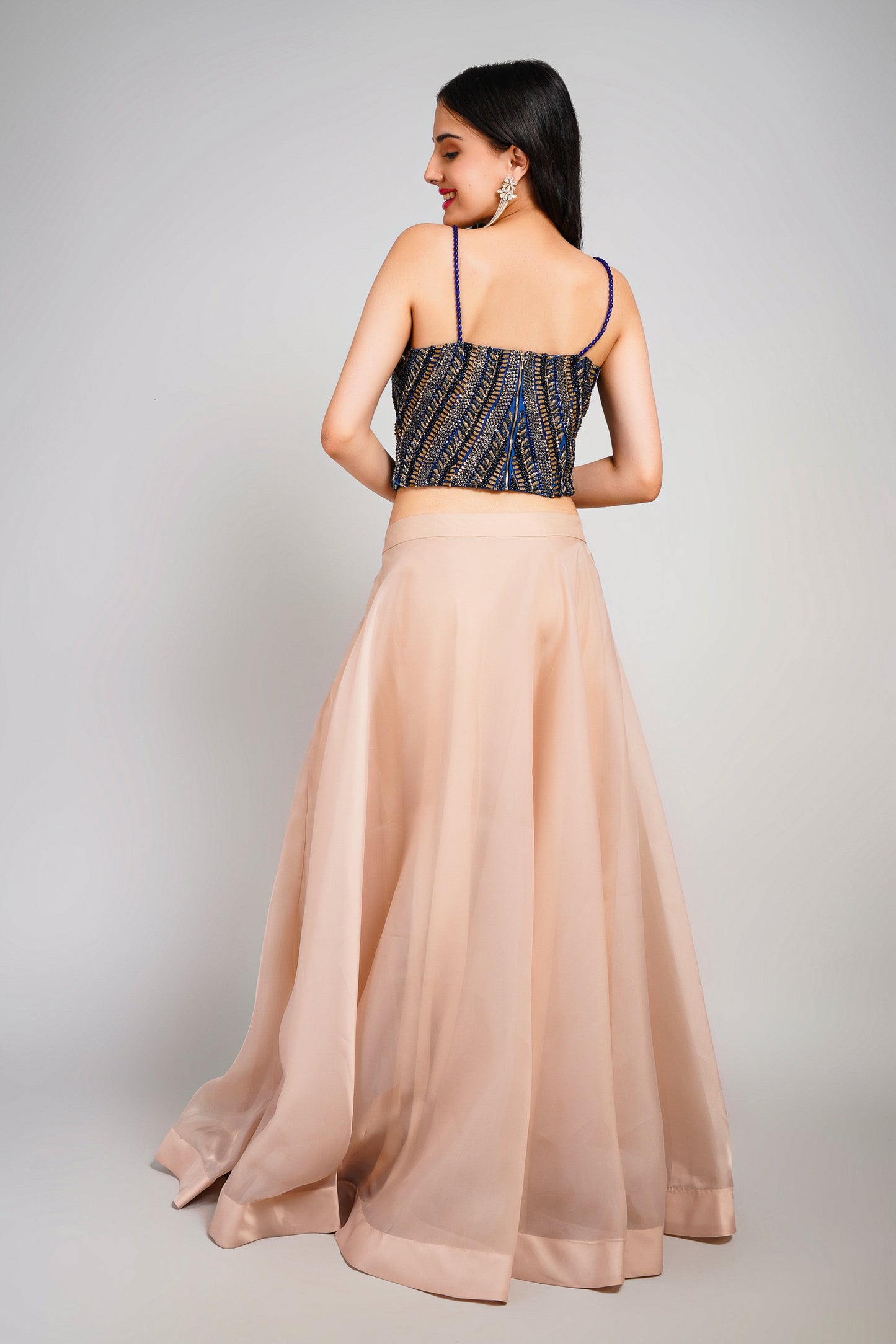 Midnight Luxe Lehenga Skirt Corset Blouse Set
