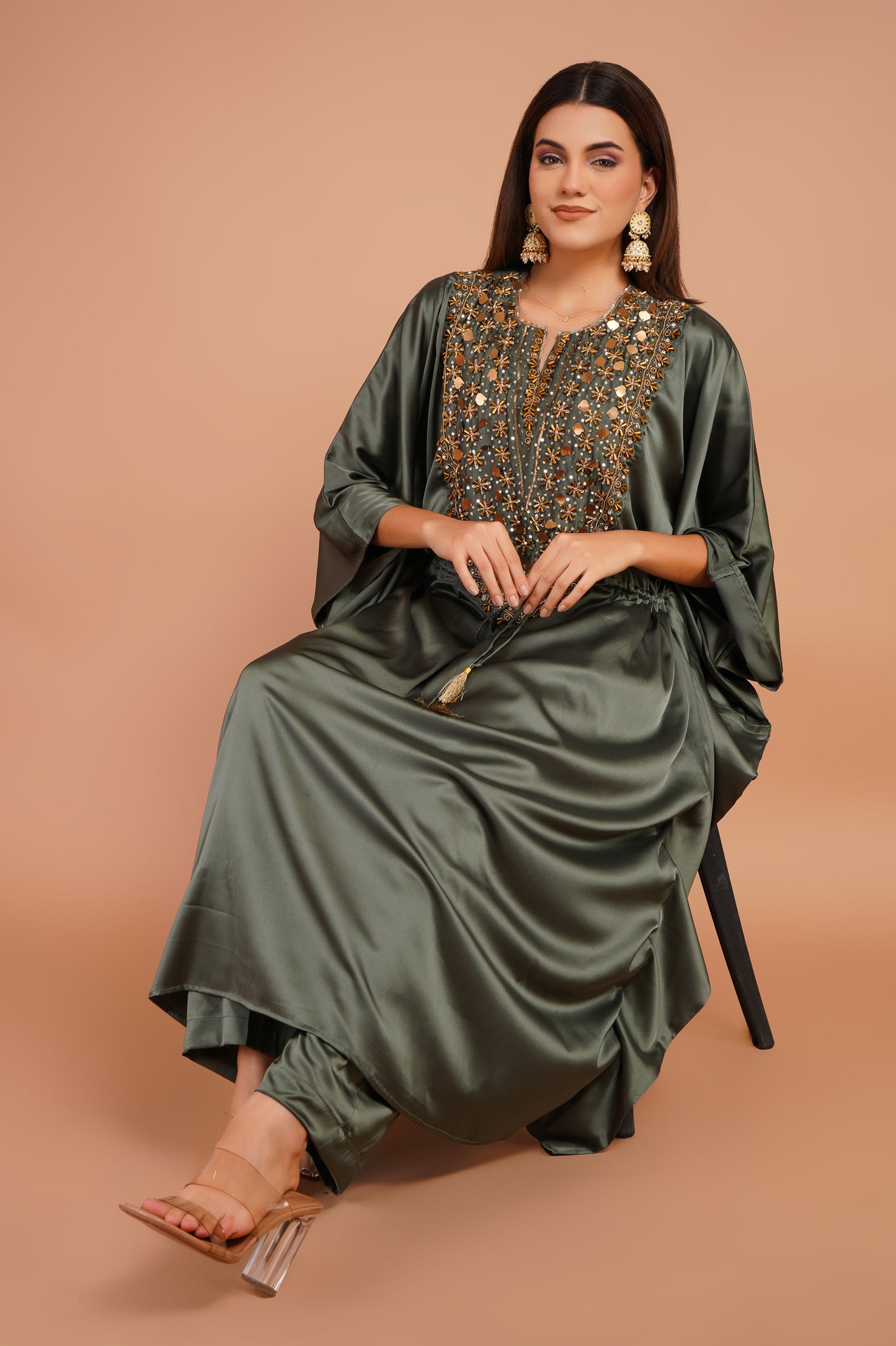 Embroidered Kaftan Set