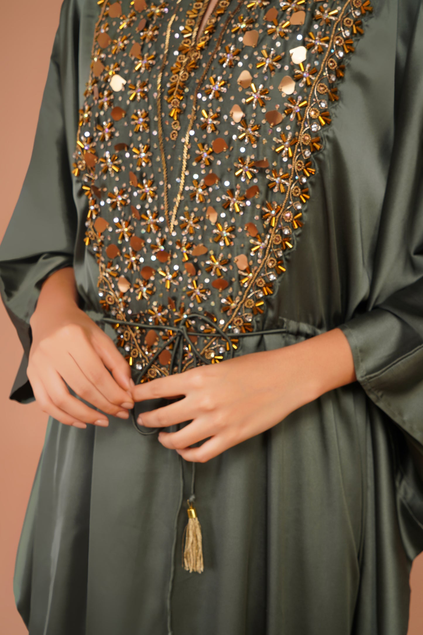 Embroidered Kaftan Set