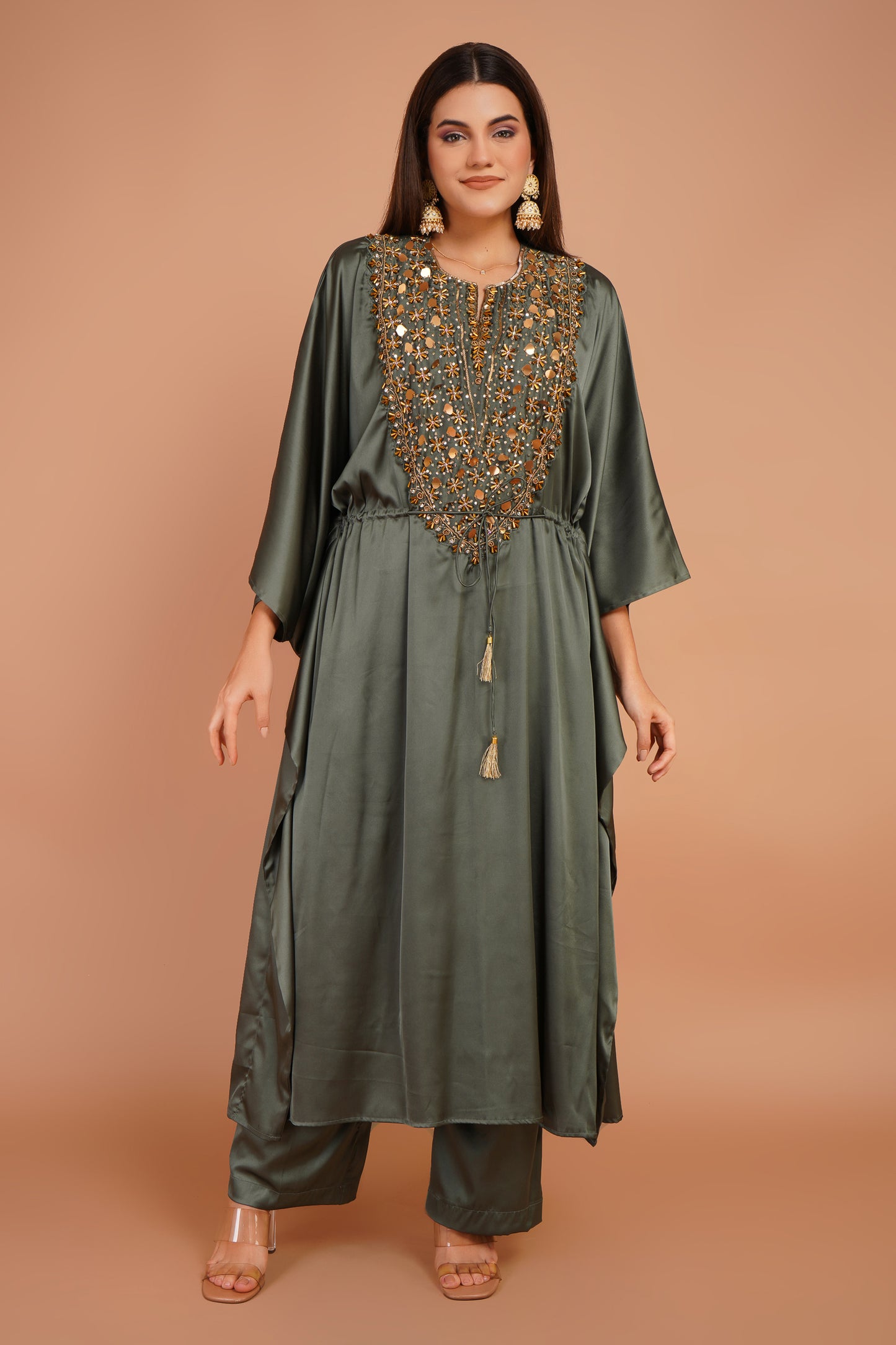 Embroidered Kaftan Set