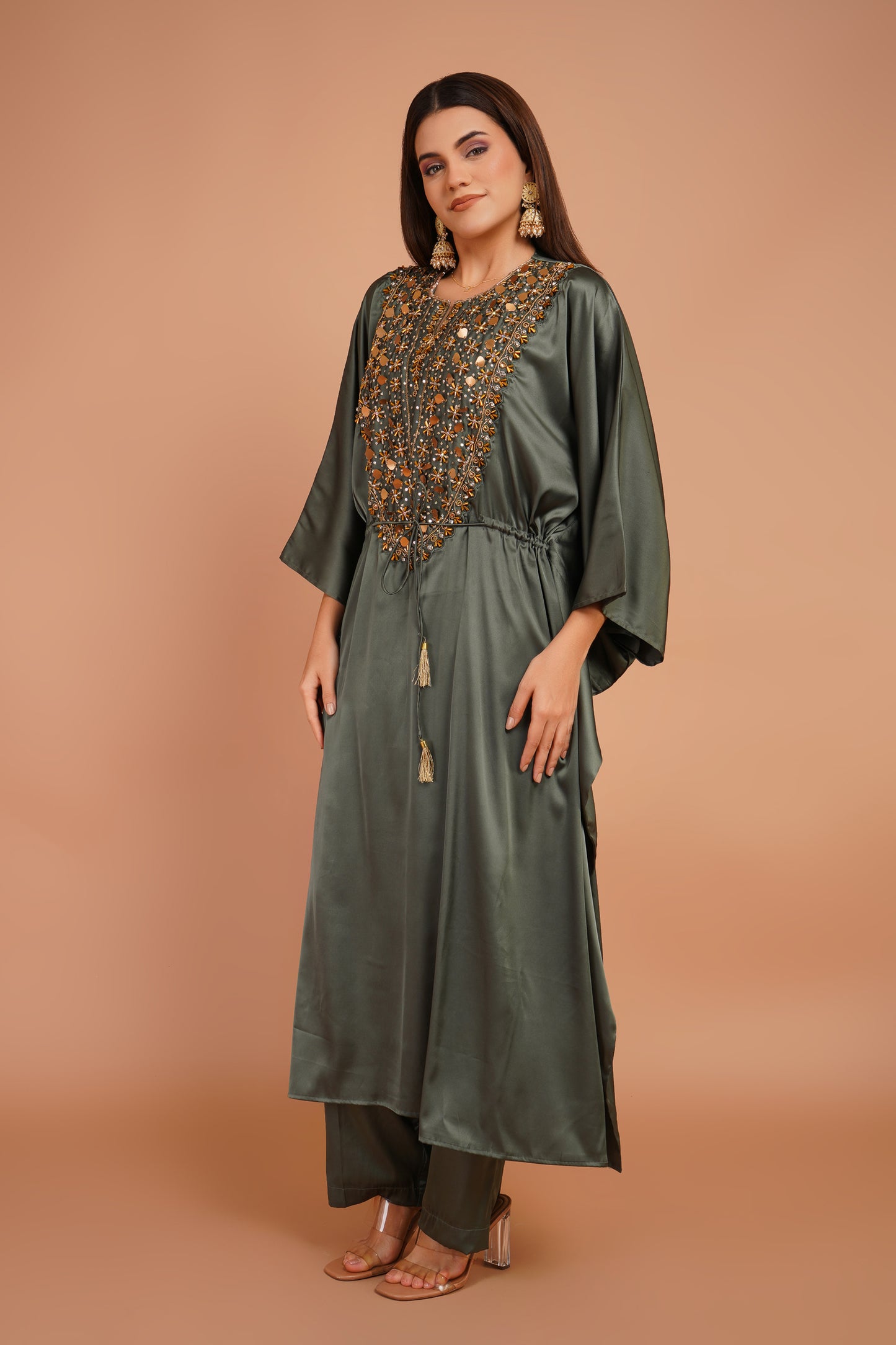 Embroidered Kaftan Set