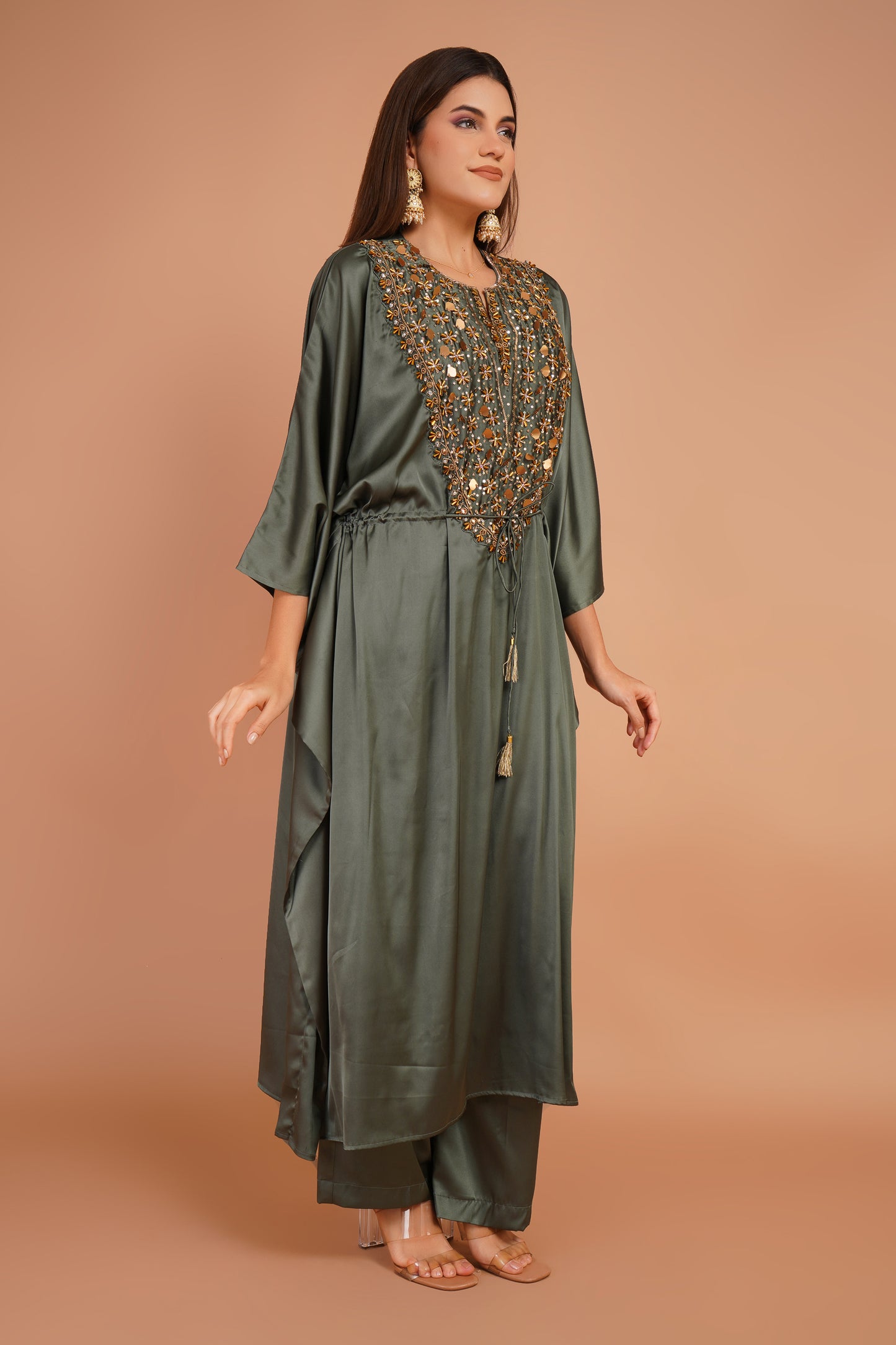 Embroidered Kaftan Set