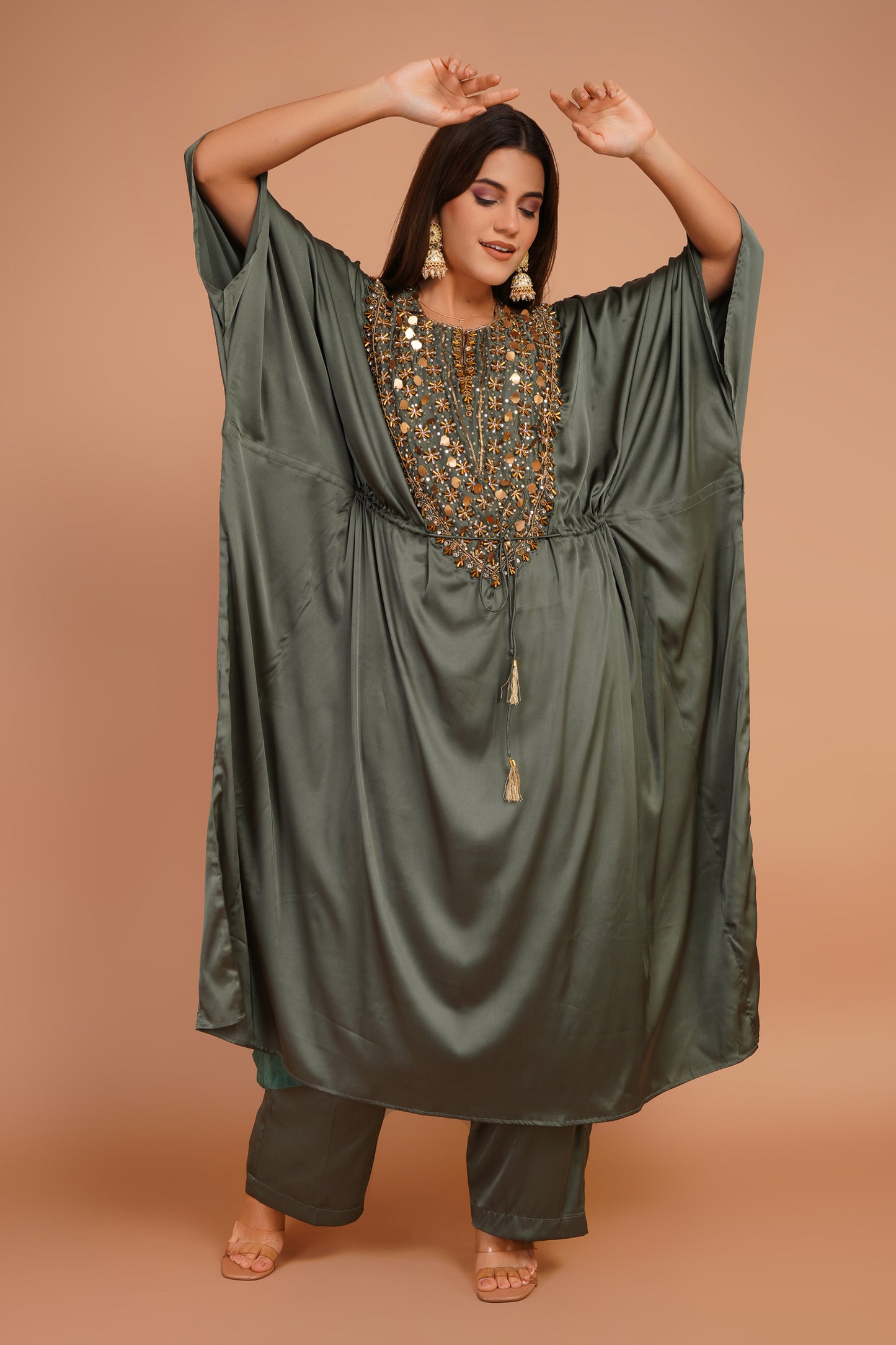 Embroidered Kaftan Set