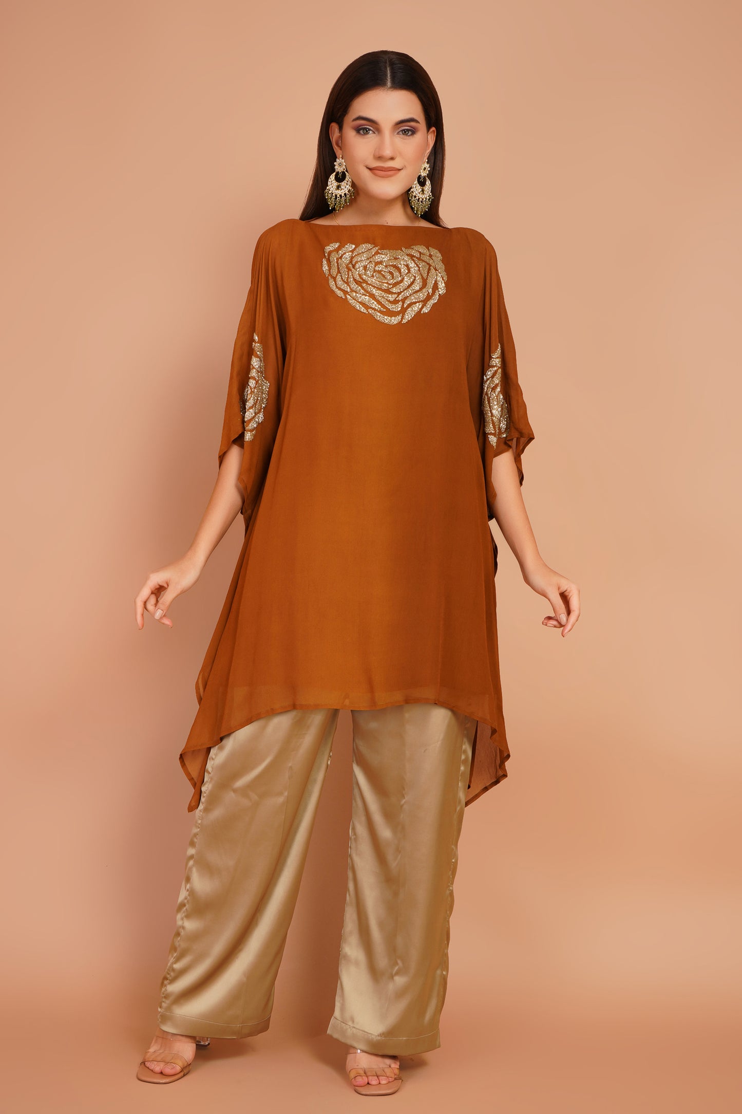 Kaftan & Satin Pant Set