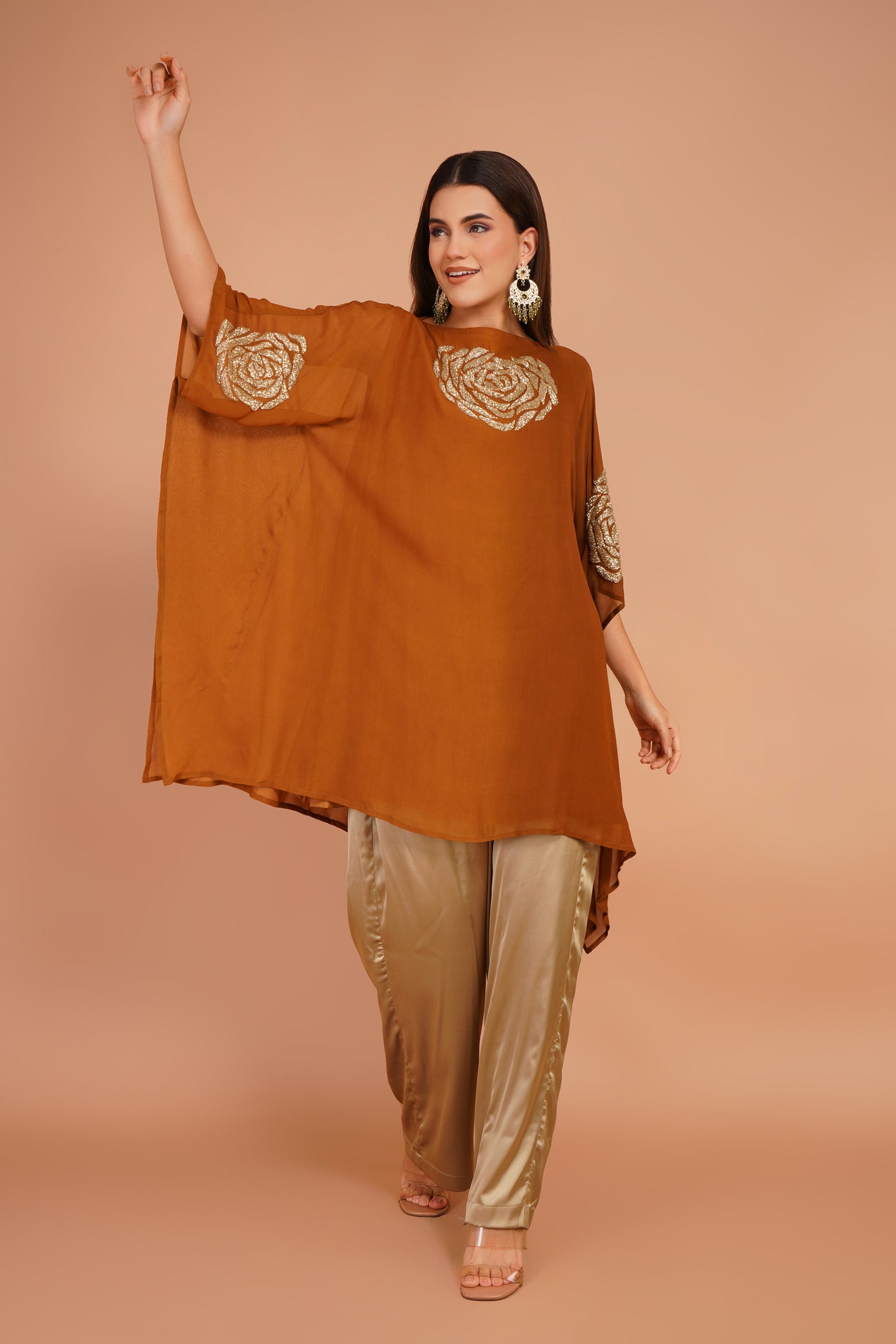 Kaftan & Satin Pant Set