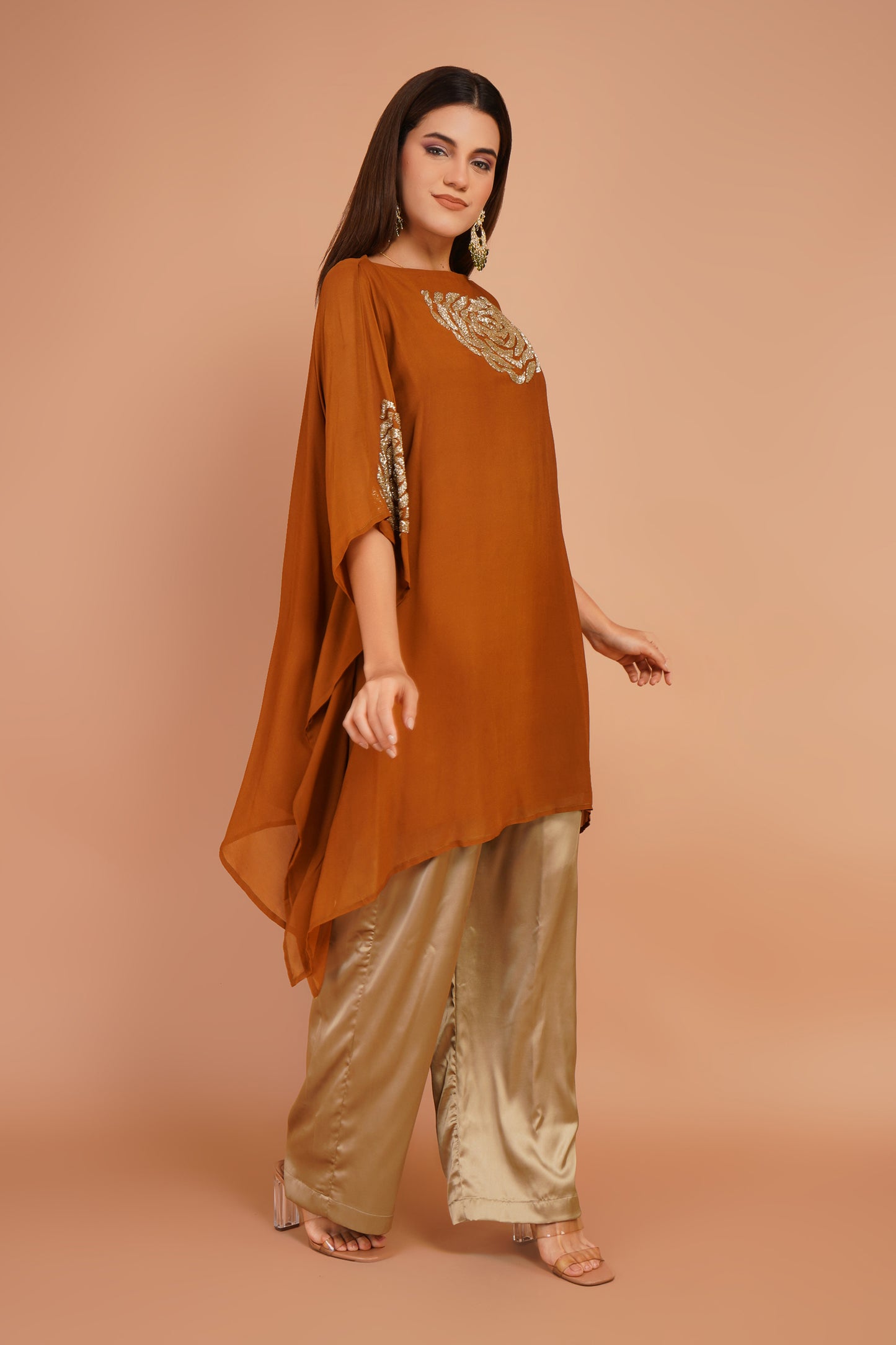 Kaftan & Satin Pant Set