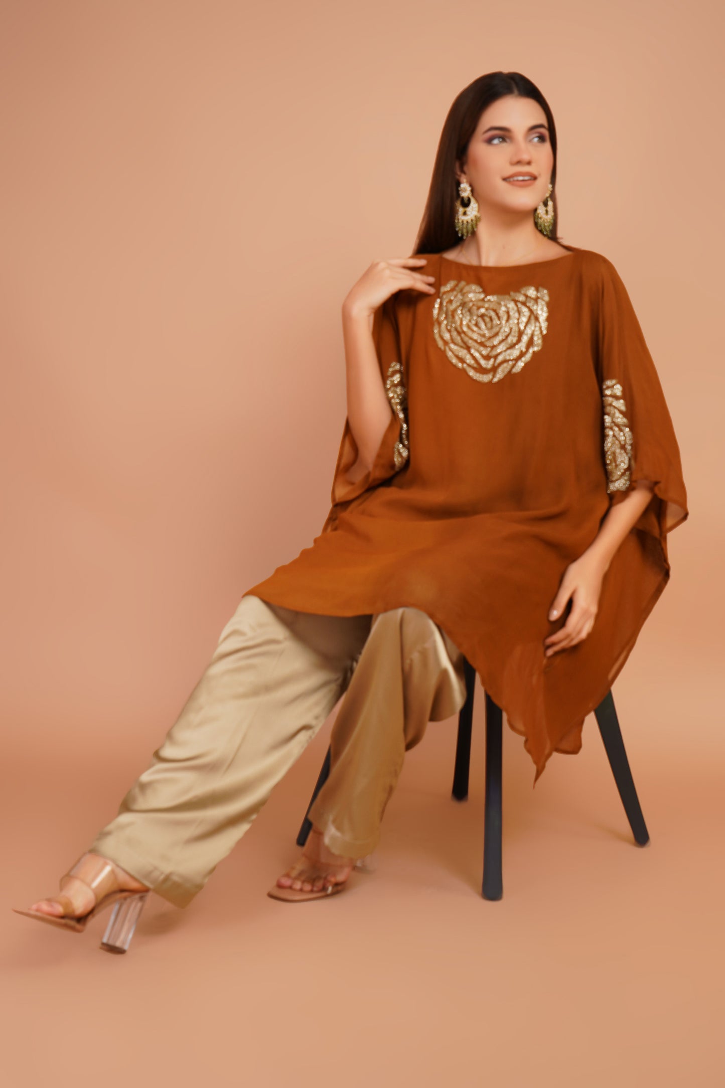 Kaftan & Satin Pant Set
