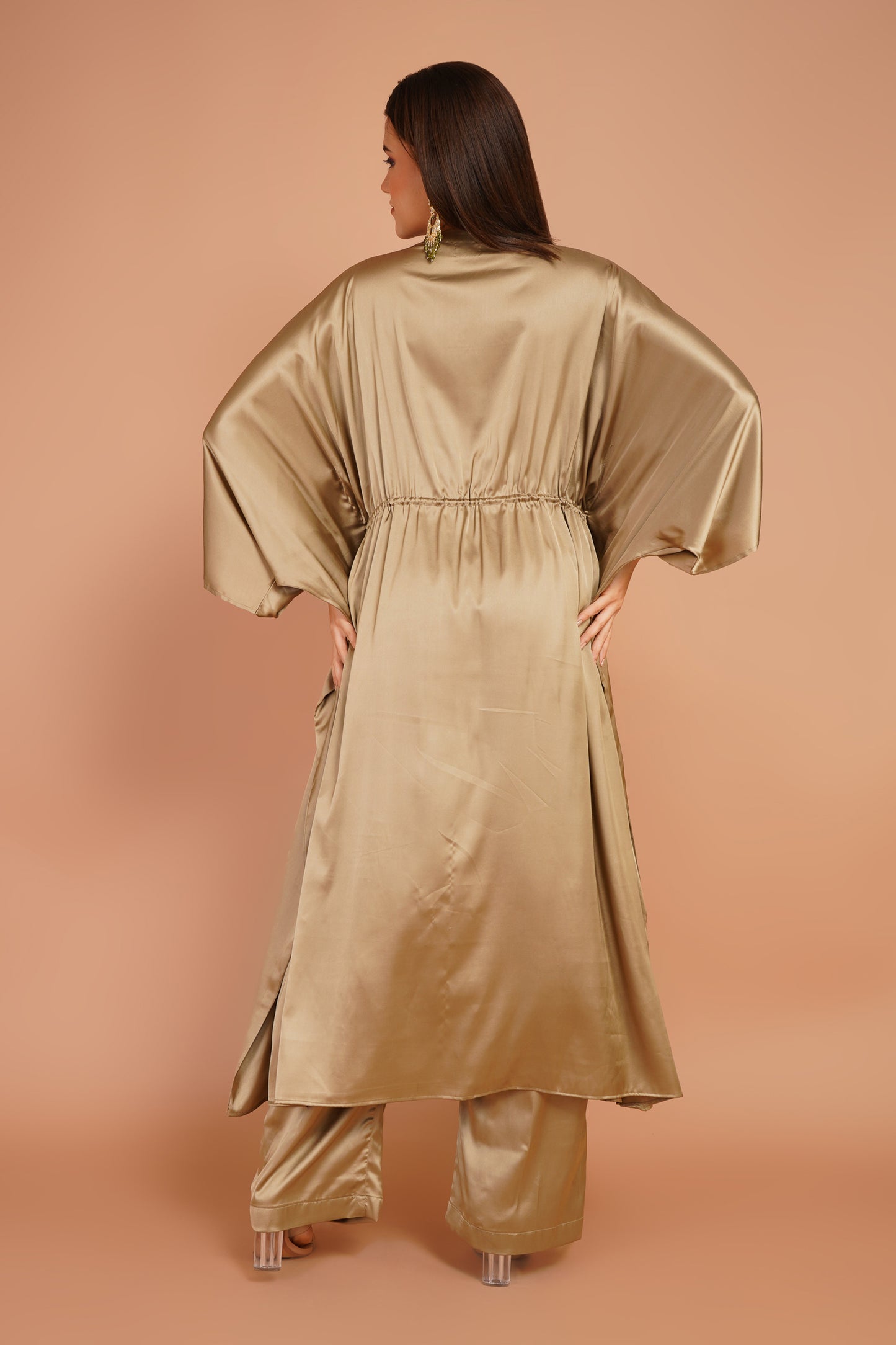 Golden Embroidered Kaftan Set