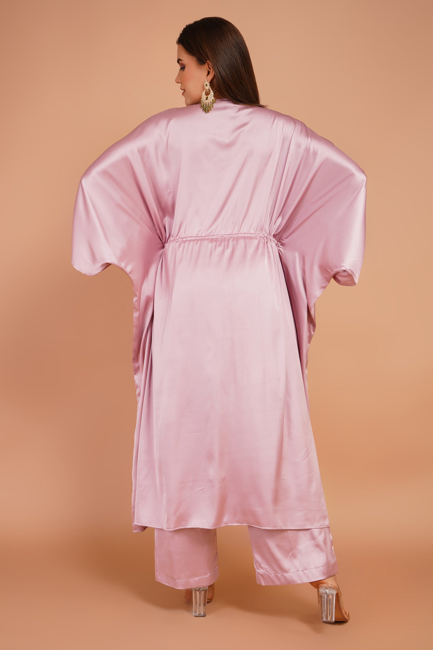 Pink Embroidered Kaftan Set