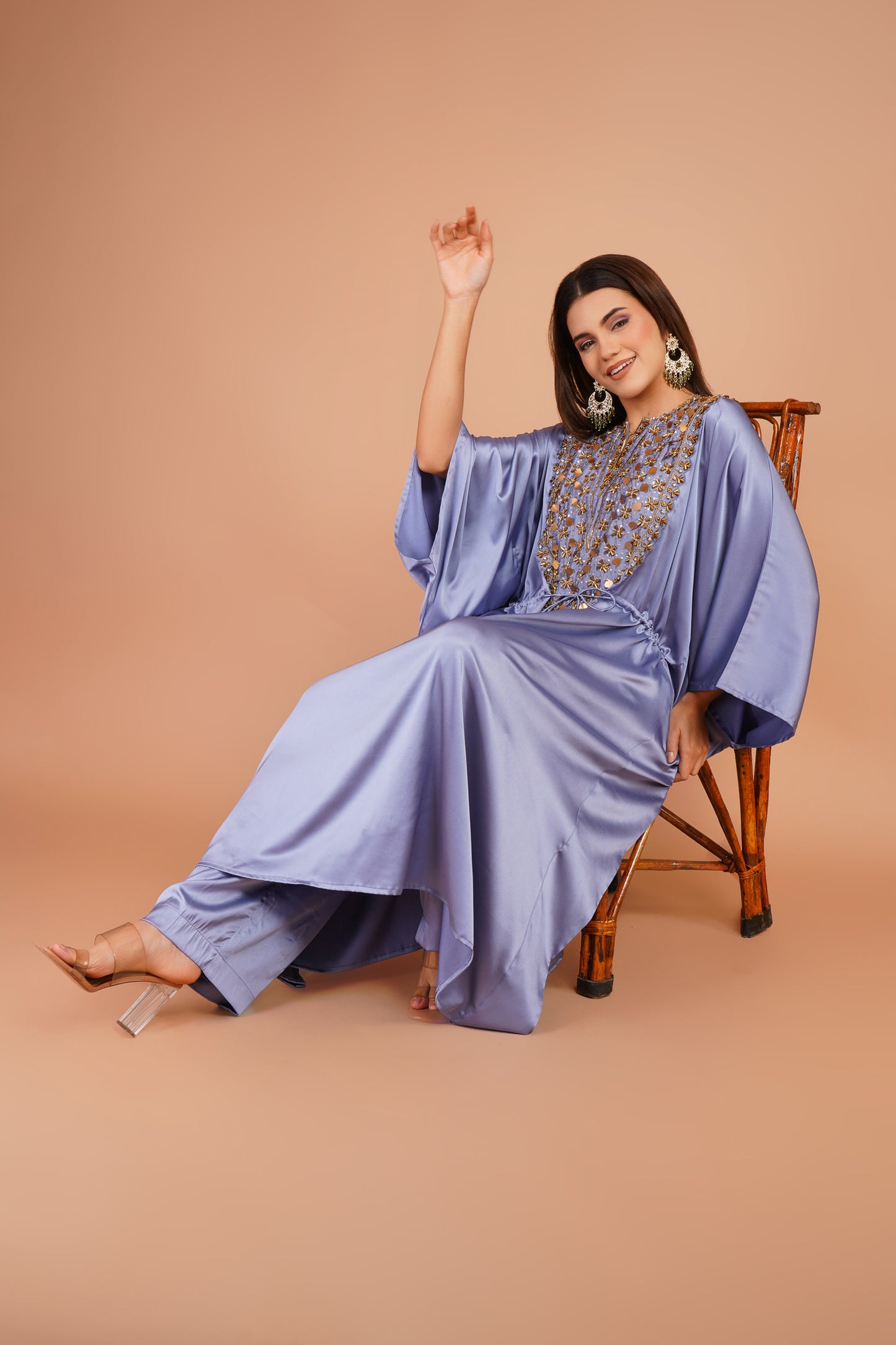 Embroidered Kaftan Set