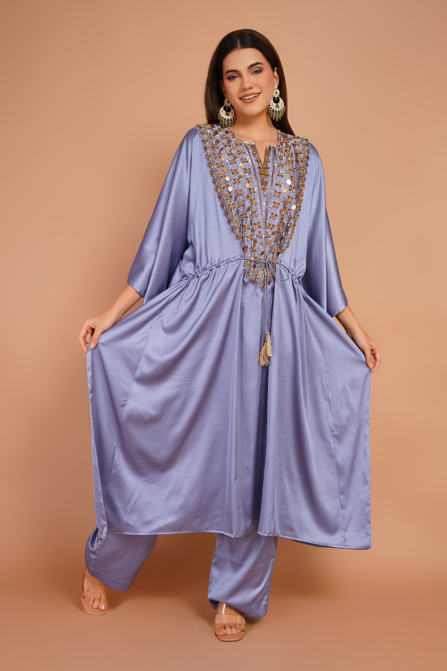 Embroidered Kaftan Set