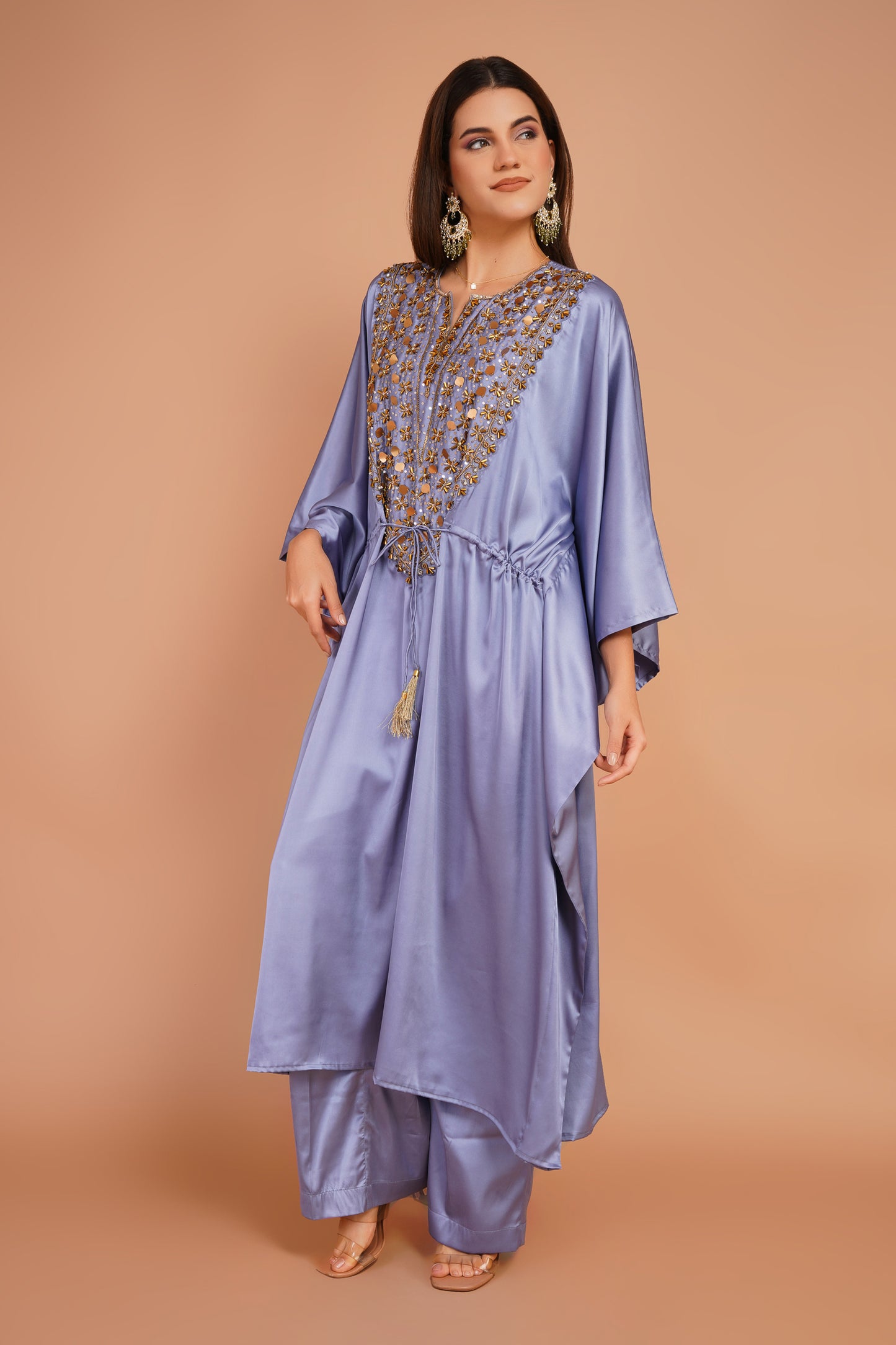 Embroidered Kaftan Set