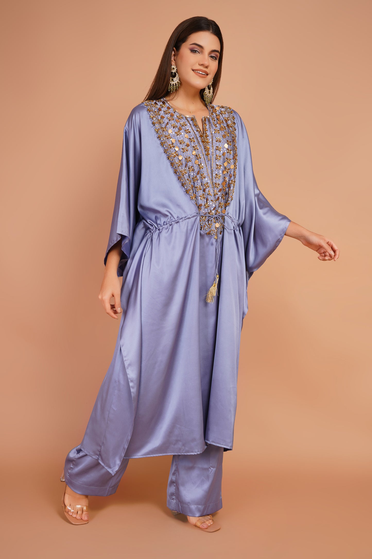 Embroidered Kaftan Set