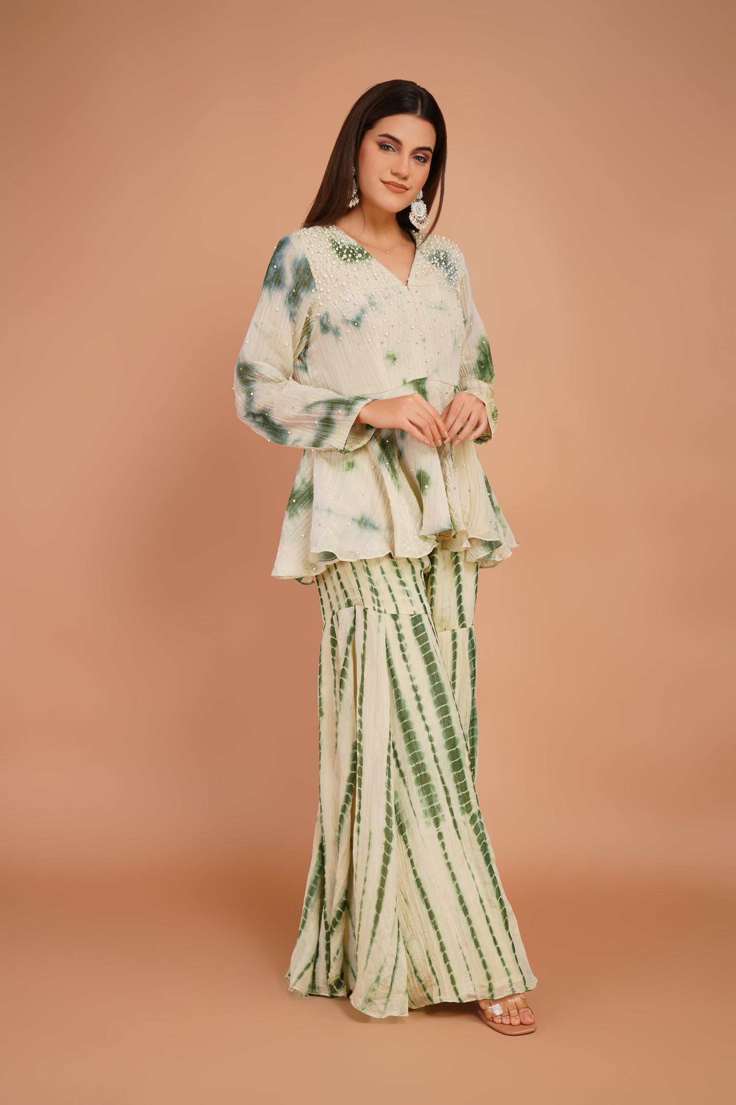 Tie-Dye Peplum & Sharara Set