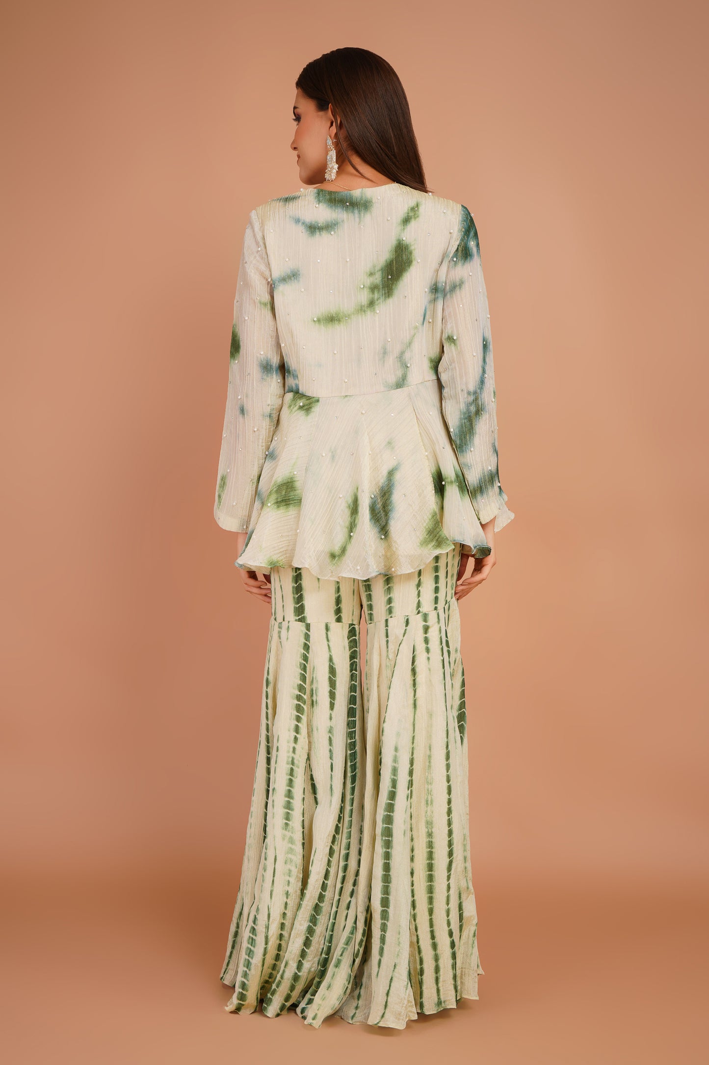Tie-Dye Peplum & Sharara Set