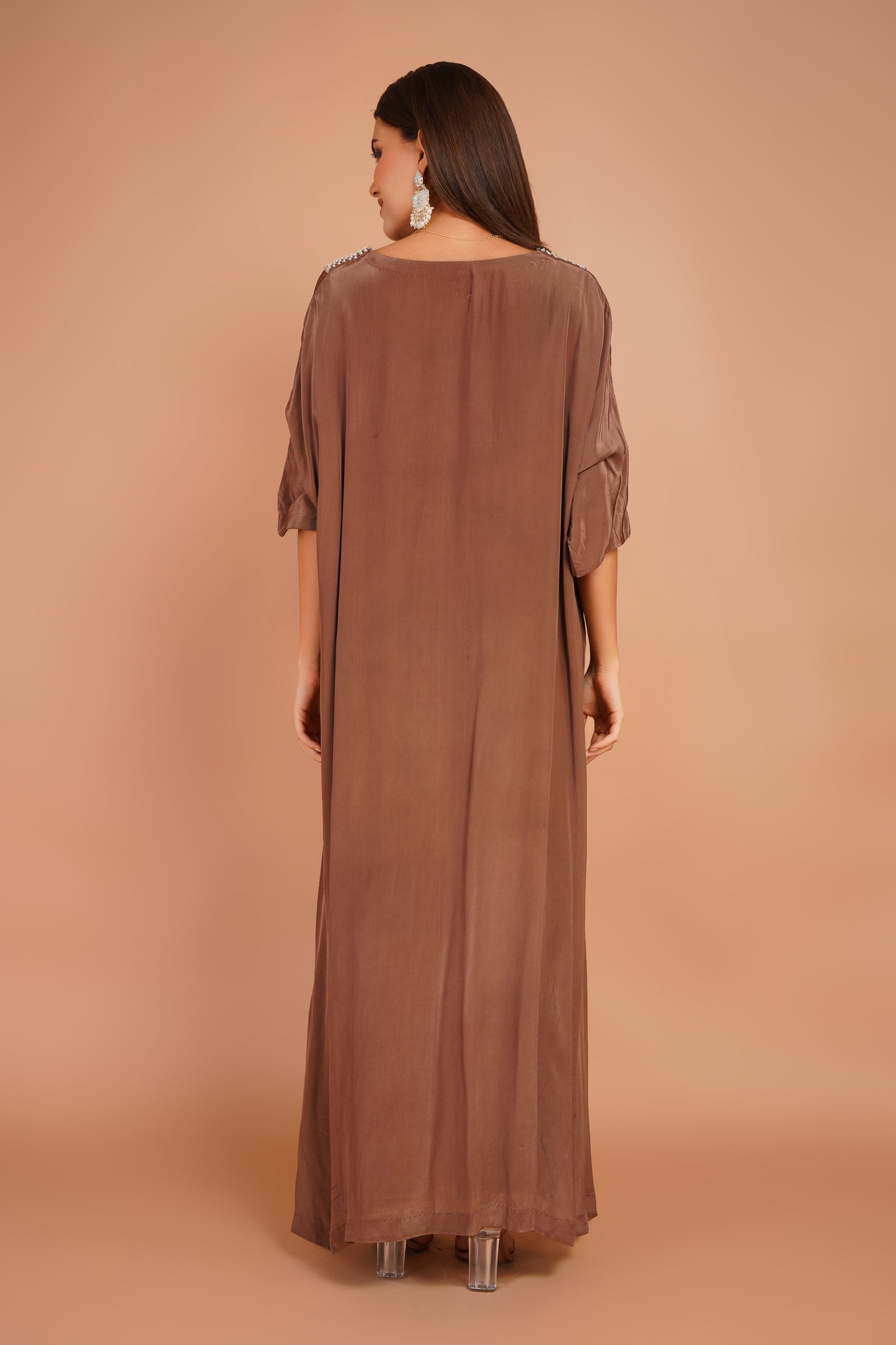 Neck Embroidered Kaftan
