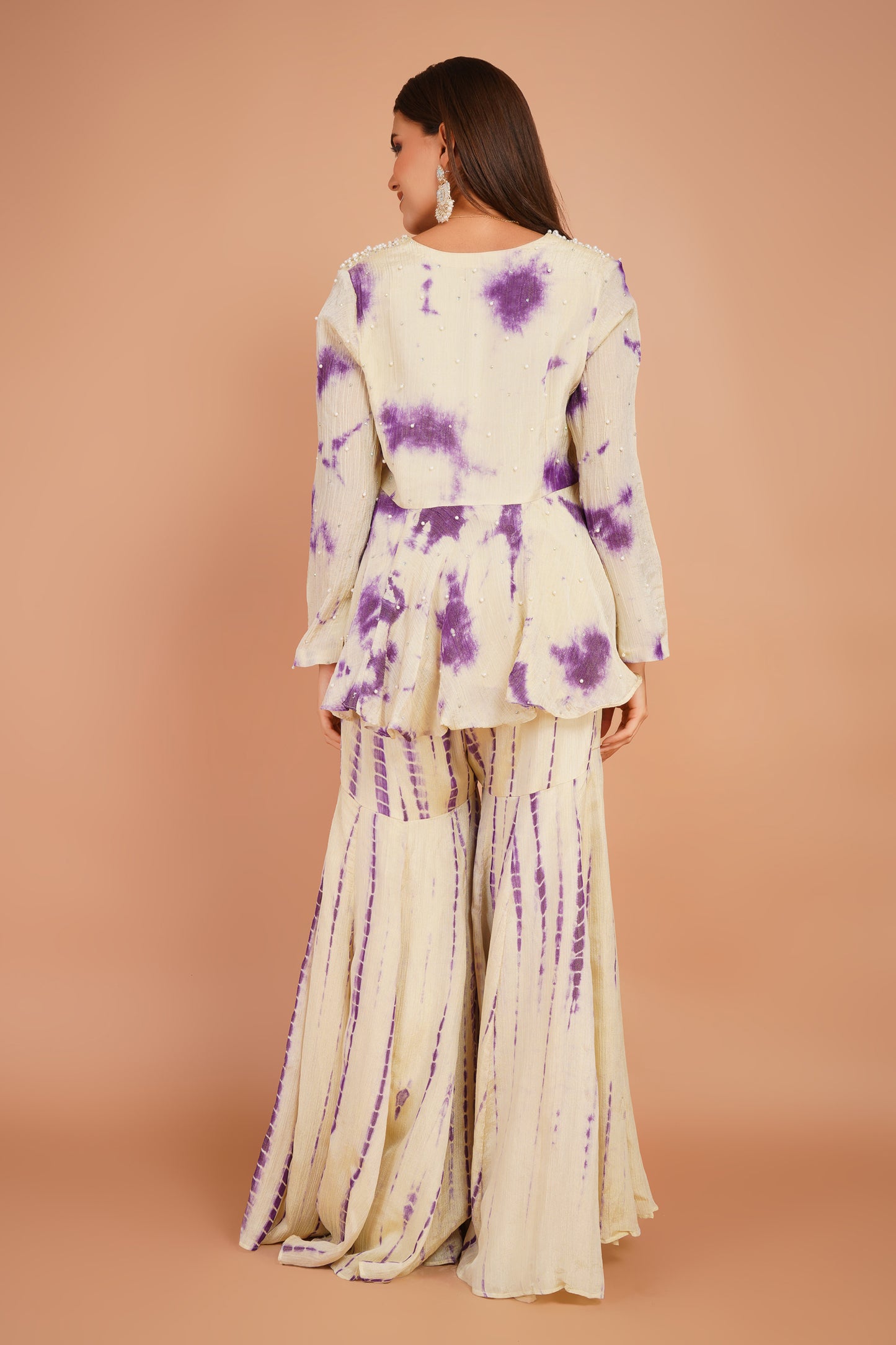 Tie-Dye Peplum & Sharara Set