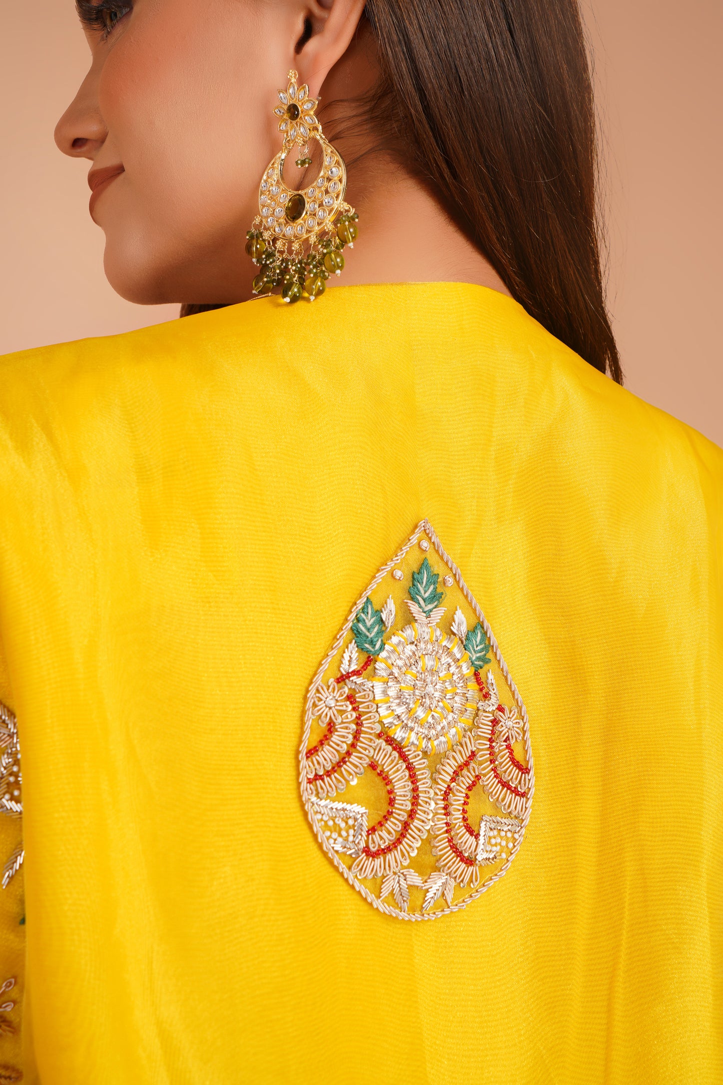 Sunlit Embroidered Jacket & Skirt Set – Festive Yellow